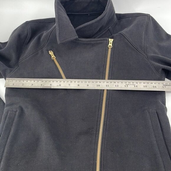 lululemon Lab Shadow JacketBlack cotton fleece moto jacket sz 6 - Picture 9 of 10